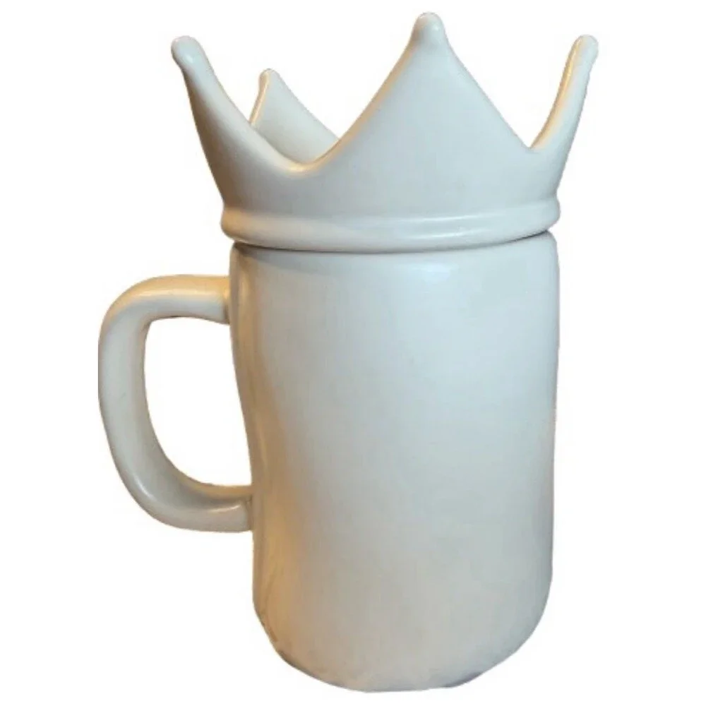 Rae Dunn QUEEN MOM Crown Mug White Ceramic Farmhouse Coffee Cup - Picture 7 of 10